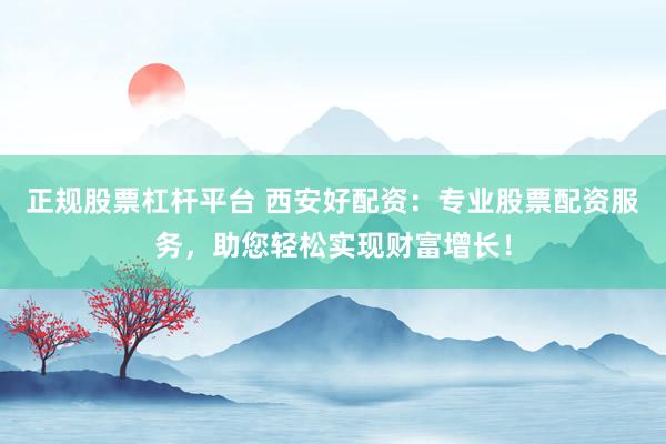 正规股票杠杆平台 西安好配资：专业股票配资服务，助您轻松实现财富增长！