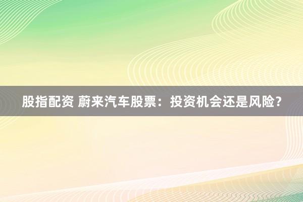 股指配资 蔚来汽车股票：投资机会还是风险？