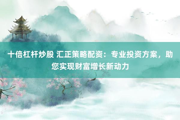 十倍杠杆炒股 汇正策略配资：专业投资方案，助您实现财富增长新动力