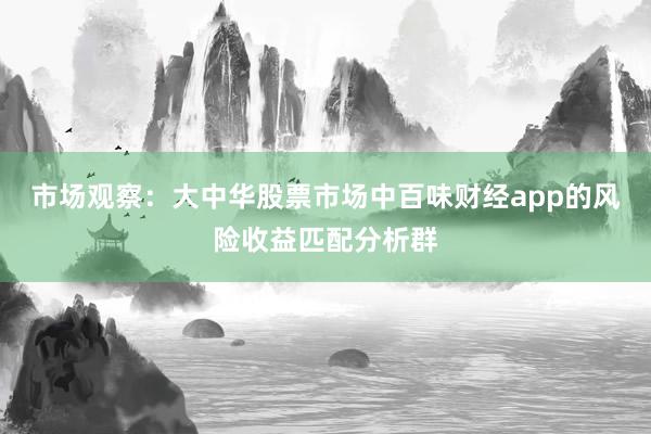 市场观察：大中华股票市场中百味财经app的风险收益匹配分析群